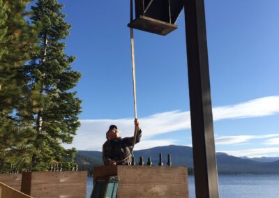 Steel beam installation at Lake Tahoe, CA by Johnson Iron