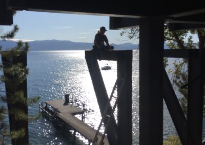 Structural steel installation at Lake Tahoe project by Johnson Iron