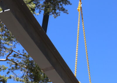 Steel beam installation by Johnson Iron in Truckee, CA