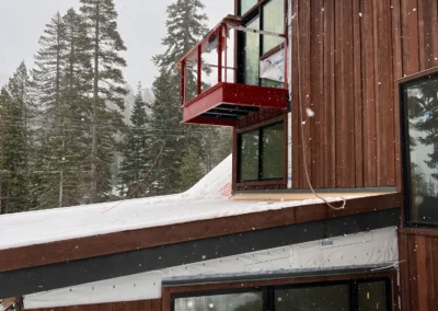 Custom steel railing at Rockwell project by Johnson Iron, Truckee CA