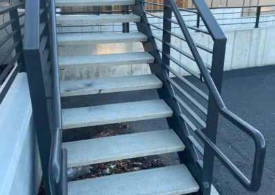 Custom steel staircase on Wells Ave, Truckee CA by Johnson Iron