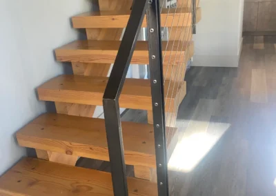 Custom steel stairs and railing by Johnson Iron in Truckee, CA