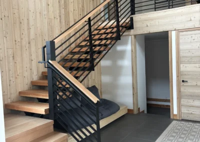 Steel stairs and railing in Lake Tahoe by Johnson Iron