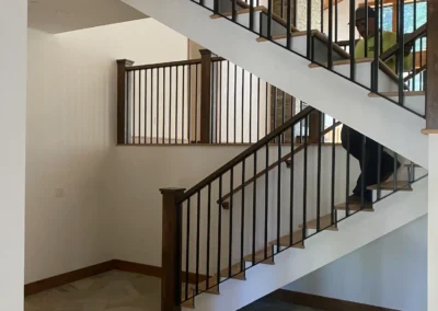 Steel stringer staircase by Johnson Iron in Lake Tahoe
