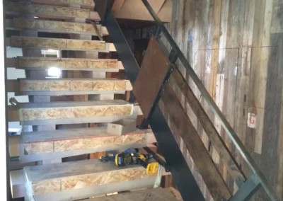 Custom wood and metal staircase by Johnson Iron in Truckee and Lake Tahoe